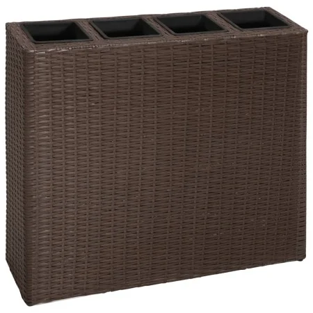 Tall planter with 4 brown synthetic rattan pots by vidaXL, Pots and planters - Ref: Foro24-41085, Price: 111,71 €, Discount: %