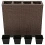 Tall planter with 4 brown synthetic rattan pots by vidaXL, Pots and planters - Ref: Foro24-41085, Price: 111,71 €, Discount: %