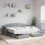Sofá cama nido con cajones tela gris claro 80x200 cm de vidaXL, Camas y somieres - Ref: Foro24-3197579, Precio: 460,25 €, Des...