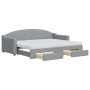 Trundle sofa bed with drawers light gray fabric 80x200 cm by vidaXL, Beds and slatted bases - Ref: Foro24-3197579, Price: 453...