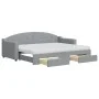 Trundle sofa bed with drawers light gray fabric 80x200 cm by vidaXL, Beds and slatted bases - Ref: Foro24-3197579, Price: 459...