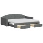 Sofá cama nido con cajones tela gris oscuro 80x200 cm de vidaXL, Camas y somieres - Ref: Foro24-3197580, Precio: 456,11 €, De...