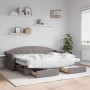 Trundle sofa bed with drawers taupe gray fabric 80x200 cm by vidaXL, Beds and slatted bases - Ref: Foro24-3197582, Price: 458...