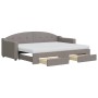Trundle sofa bed with drawers taupe gray fabric 80x200 cm by vidaXL, Beds and slatted bases - Ref: Foro24-3197582, Price: 458...