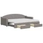 Trundle sofa bed with drawers taupe gray fabric 80x200 cm by vidaXL, Beds and slatted bases - Ref: Foro24-3197582, Price: 460...
