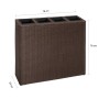 Hoher Pflanzkasten mit 4 braunen synthetischen Rattantöpfen von vidaXL, Töpfe und Pflanzgefäße - Ref: Foro24-41085, Preis: 11...