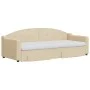 Trundle sofa bed with drawers cream fabric 80x200 cm by vidaXL, Beds and slatted bases - Ref: Foro24-3197583, Price: 458,75 €...