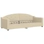 Trundle sofa bed with drawers cream fabric 80x200 cm by vidaXL, Beds and slatted bases - Ref: Foro24-3197583, Price: 458,75 €...