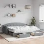 Sofá cama nido con cajones tela gris claro 90x200 cm de vidaXL, Camas y somieres - Ref: Foro24-3197584, Precio: 486,20 €, Des...
