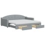Trundle sofa bed with drawers light gray fabric 90x200 cm by vidaXL, Beds and slatted bases - Ref: Foro24-3197584, Price: 486...