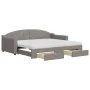 Trundle sofa bed with drawers taupe gray fabric 90x200 cm by vidaXL, Beds and slatted bases - Ref: Foro24-3197587, Price: 484...