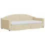 Trundle sofa bed with drawers cream fabric 90x200 cm by vidaXL, Beds and slatted bases - Ref: Foro24-3197588, Price: 477,84 €...