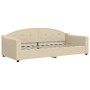 Trundle sofa bed with drawers cream fabric 90x200 cm by vidaXL, Beds and slatted bases - Ref: Foro24-3197588, Price: 476,85 €...