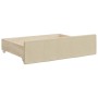 Trundle sofa bed with drawers cream fabric 90x200 cm by vidaXL, Beds and slatted bases - Ref: Foro24-3197588, Price: 476,85 €...