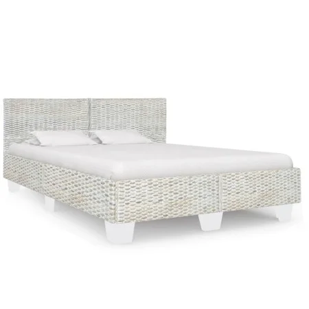 Estructura de cama de ratán natural gris 140x200 cm de vidaXL, Camas y somieres - Ref: Foro24-283091, Precio: 296,89 €, Descu...