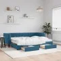 Ausziehbares Schlafsofa mit Schubladen aus blauem Samt, 80 x 200 cm von vidaXL, Betten und Lattenroste - Ref: Foro24-3196755,...