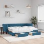 Trundle sofa bed with drawers blue velvet 80x200 cm by vidaXL, Beds and slatted bases - Ref: Foro24-3196755, Price: 451,22 €,...