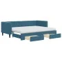 Ausziehbares Schlafsofa mit Schubladen aus blauem Samt, 80 x 200 cm von vidaXL, Betten und Lattenroste - Ref: Foro24-3196755,...