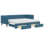 Trundle sofa bed with drawers blue velvet 80x200 cm by vidaXL, Beds and slatted bases - Ref: Foro24-3196755, Price: 451,22 €,...