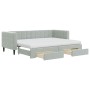 Sofá cama nido con cajones terciopelo gris claro 80x200 cm de vidaXL, Camas y somieres - Ref: Foro24-3196756, Precio: 455,64 ...