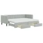 Trundle sofa bed with drawers light gray velvet 80x200 cm by vidaXL, Beds and slatted bases - Ref: Foro24-3196756, Price: 481...