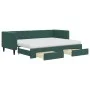 Sofá cama nido con cajones terciopelo verde oscuro 80x200 cm de vidaXL, Camas y somieres - Ref: Foro24-3196758, Precio: 454,2...