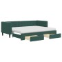 Sofá cama nido con cajones terciopelo verde oscuro 80x200 cm de vidaXL, Camas y somieres - Ref: Foro24-3196758, Precio: 452,6...