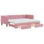 Sofá cama nido con cajones terciopelo rosa 80x200 cm de vidaXL, Camas y somieres - Ref: Foro24-3196759, Precio: 461,51 €, Des...