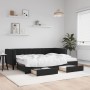 Sofá cama nido con cajones terciopelo negro 80x200 cm de vidaXL, Camas y somieres - Ref: Foro24-3196760, Precio: 464,29 €