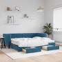 Sofá cama nido con cajones terciopelo azul 90x200 cm de vidaXL, Camas y somieres - Ref: Foro24-3196762, Precio: 476,70 €, Des...