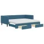 Sofá cama nido con cajones terciopelo azul 90x200 cm de vidaXL, Camas y somieres - Ref: Foro24-3196762, Precio: 476,95 €, Des...
