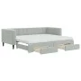 Ausziehbares Schlafsofa mit Schubladen aus hellgrauem Samt, 90 x 200 cm von vidaXL, Betten und Lattenroste - Ref: Foro24-3196...