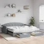 Sofá cama nido con cajones tela gris claro 100x200 cm de vidaXL, Camas y somieres - Ref: Foro24-3197589, Precio: 476,43 €, De...