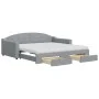 Sofá cama nido con cajones tela gris claro 100x200 cm de vidaXL, Camas y somieres - Ref: Foro24-3197589, Precio: 476,43 €, De...