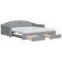 Trundle sofa bed with drawers light gray fabric 100x200 cm by vidaXL, Beds and slatted bases - Ref: Foro24-3197589, Price: 47...