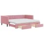 Trundle sofa bed with pink velvet drawers 90x200 cm by vidaXL, Beds and slatted bases - Ref: Foro24-3196766, Price: 479,79 €,...