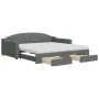 Sofá cama nido con cajones tela gris oscuro 100x200 cm de vidaXL, Camas y somieres - Ref: Foro24-3197590, Precio: 479,98 €, D...