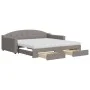 Trundle sofa bed with drawers taupe gray fabric 100x200 cm by vidaXL, Beds and slatted bases - Ref: Foro24-3197592, Price: 47...