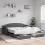 Sofá cama nido con cajones tela gris oscuro 90x190 cm de vidaXL, Camas y somieres - Ref: Foro24-3197595, Precio: 439,54 €, De...