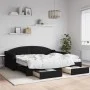 Trundle sofa bed with drawers black fabric 90x190 cm by vidaXL, Beds and slatted bases - Ref: Foro24-3197596, Price: 431,55 €...