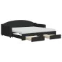 Trundle sofa bed with drawers black fabric 90x190 cm by vidaXL, Beds and slatted bases - Ref: Foro24-3197596, Price: 431,55 €...