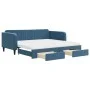 Sofá cama nido con cajones terciopelo azul 100x200 cm de vidaXL, Camas y somieres - Ref: Foro24-3197141, Precio: 468,60 €, De...