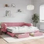 Sofá cama nido con cajones terciopelo rosa 100x200 cm de vidaXL, Camas y somieres - Ref: Foro24-3197145, Precio: 464,71 €, De...