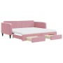 Ausziehbares Schlafsofa mit rosa Samtschubladen 100x200 cm von vidaXL, Betten und Lattenroste - Ref: Foro24-3197145, Preis: 4...