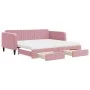 Sofá cama nido con cajones terciopelo rosa 100x200 cm de vidaXL, Camas y somieres - Ref: Foro24-3197145, Precio: 464,71 €, De...