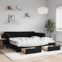 Sofá cama nido con cajones terciopelo negro 100x200 cm de vidaXL, Camas y somieres - Ref: Foro24-3197146, Precio: 485,46 €