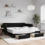 Sofá cama nido con cajones terciopelo negro 100x200 cm de vidaXL, Camas y somieres - Ref: Foro24-3197146, Precio: 474,90 €, D...