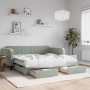 Sofá cama nido con cajones terciopelo gris claro 90x190 cm de vidaXL, Camas y somieres - Ref: Foro24-3197148, Precio: 443,80 ...