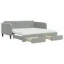 Trundle sofa bed with drawers light gray velvet 90x190 cm by vidaXL, Beds and slatted bases - Ref: Foro24-3197148, Price: 436...