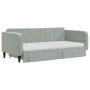 Trundle sofa bed with drawers light gray velvet 90x190 cm by vidaXL, Beds and slatted bases - Ref: Foro24-3197148, Price: 436...